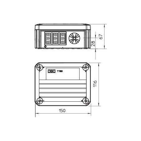 Коробка распределительная 150х116х67мм T100 WB 3S3 OBO 2007813