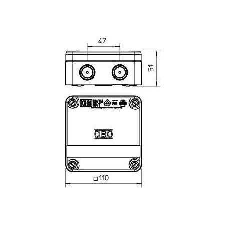 Коробка распределительная 110х110х50мм IP67 B9/T M OBO 2001853
