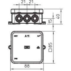 Коробка распределительная 85х85х40мм A11 HF RW без клемм. колодки OBO 2000180