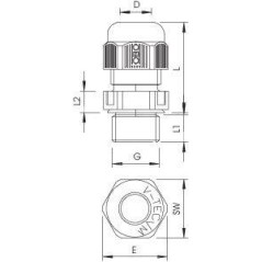 Ввод кабельный Dкаб. 4.5-10 (Dмонтаж. отв. 16) IP68 свет. сер. V-TEC VM16 LGR OBO 2022864