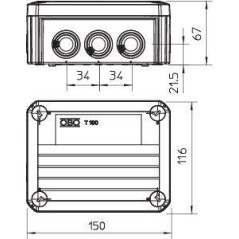 Коробка распределительная 150х116х67мм T100 ED 10-5 OBO 7205533