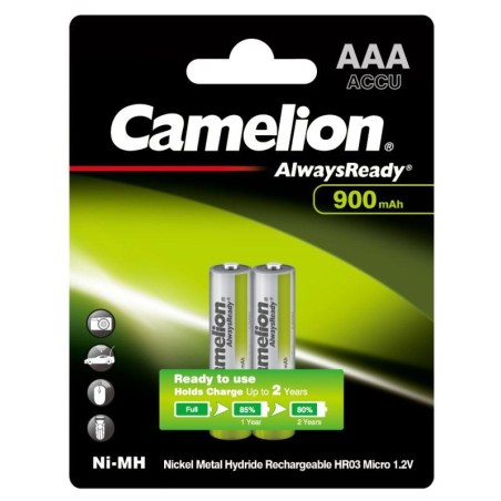 Аккумулятор AAA/LR03 NI-MN Always Ready 900мА.ч BL-2 металлик (блист.2шт) Camelion 9165