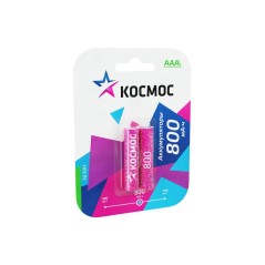 Аккумулятор AAA/LR03 Ni-MH 800мА.ч (блист.2шт) КОСМОС KOCR03NIMH(800MAH)