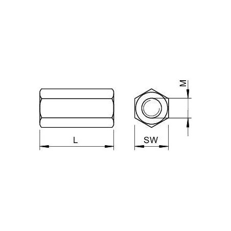 Муфта соединительная для шпильки L30 12005 M8 G OBO 6410081