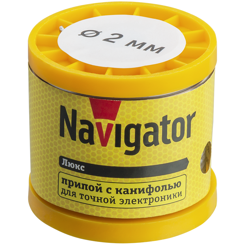 Припой 93 087 NEM-Pos02-61K-2-K200 (ПОС-61, катушка, 2мм, 200 г) Navigator 93087