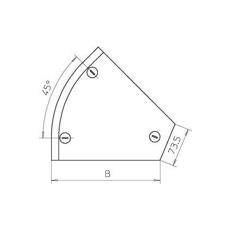 Крышка для угла горизонтального 45град. осн.300 DFB 45 300 FS OBO 7128851