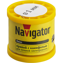 Припой 93 085 NEM-Pos02-61K-1-K200 (ПОС-61, катушка, 1мм, 200 г) Navigator 93085