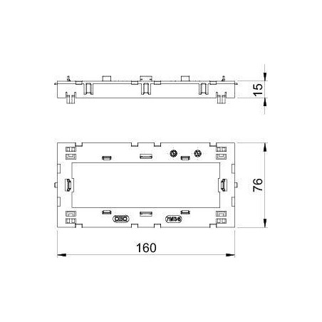 Рамка Modul45 монтажная 71MT3 45-2 полиамид сер. OBO 6288574