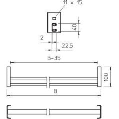 Перекладина С-образ. для кабельного лотка лестн. типа 854мм CK 40 90 FT OBO 6008291