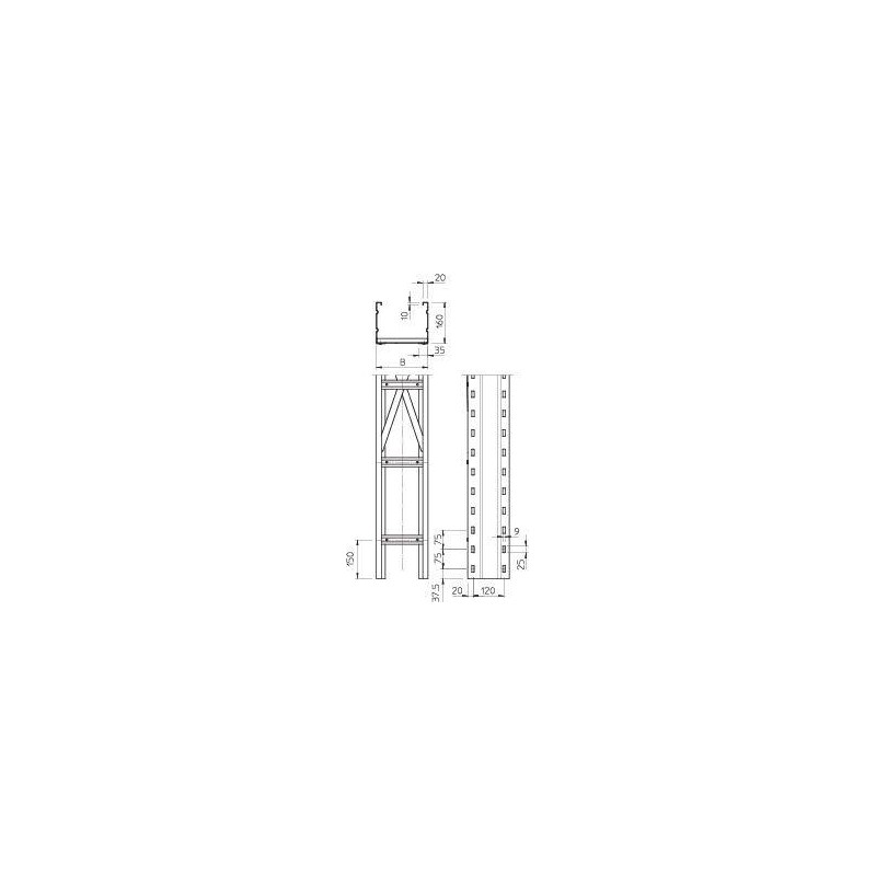 Лоток лестничный 600х160 L6000 сталь 2мм WKLG 1660 FT OBO 6227163