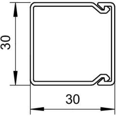 Мини-канал 30х30 L2000 WDK30030LGR свет. сер. (дл.2м) OBO 6026796