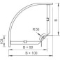 Угол для лотка горизонтальный 90град. 100х60 RB 90 610 FT OBO 7125100