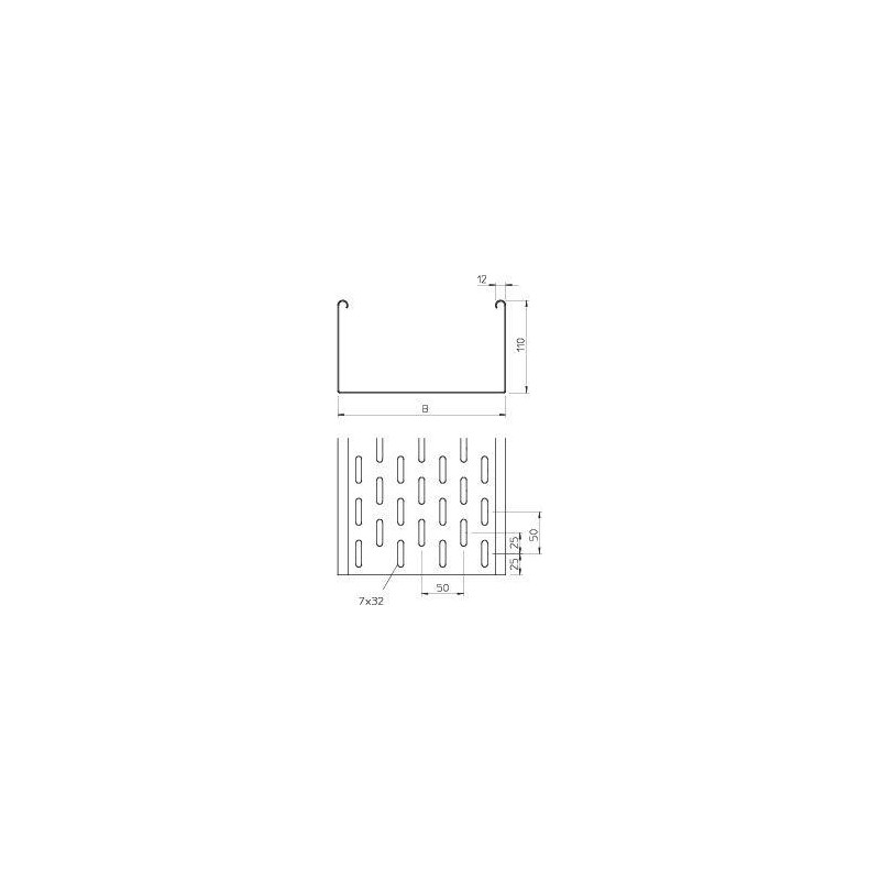 Лоток листовой перфорированный 300х110 L3000 сталь 1.5мм SKS 130 FT OBO 6061656