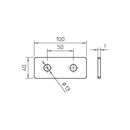 Пластина соединительная 100х40х5 GMS 2 VP FT OBO 1124645