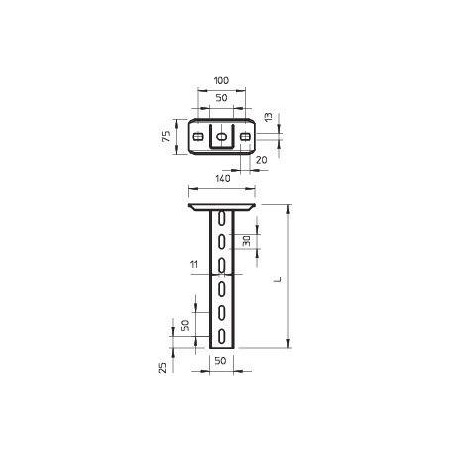 Стойка потолочная US 5 900мм гор. цинк US 5 K 90 FT OBO 6341608