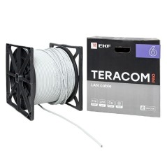 Кабель витая пара F/UTP кат.6 4 пары 23 AWG solid PVC сер. (уп.305м) TERACOM PRO EKF TRP-6FTP-04PVC-