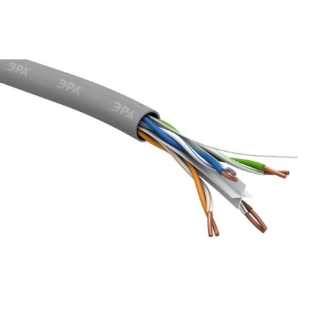 Кабель витая пара U/UTP кат.6 4х2х23 AWG CU PVC (уп.305) Эра Б0053023