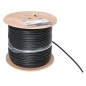 Кабель витая пара F/UTP кат.5E 4 пары 24 AWG solid с тросом сталь 7х0.4мм LDPE черн. (уп.305м) TERAC