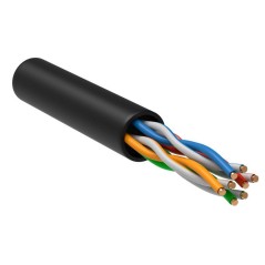 Кабель витая пара U/UTP кат.5E 4х2х24AWG LDPE черн. РФ/С (уп.305м) ITK LC3-C5E04-139-S-R