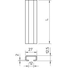 Рейка профильная 2000х27х12.5 2062 2M BK (дл.2м) OBO 1109014