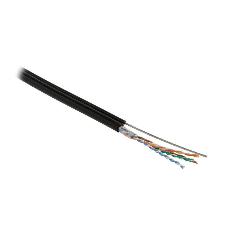 Кабель витая пара U/UTP кат.5E 4 пары 24 AWG ож solid с метал. тросом внешн. PE -40град.C-+60град.C