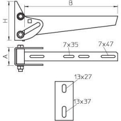 Кронштейн настен./регулируемый AWV 51 FT OBO 6419593