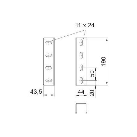 Комплект соединительный для профиля US 5 гор. цинк VUS 5 FT OBO 6018505