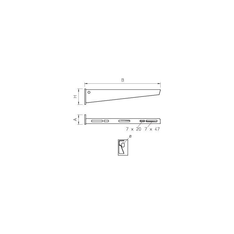 Кронштейн настен./опорный 210х60х40мм AW 15 21 VA4571 V4A OBO 6392016