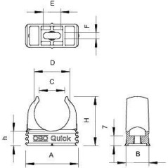 Скоба зажимная Quick d19.4мм 2955 M20 полипропилен свет. сер. (уп.100шт) OBO 2149010