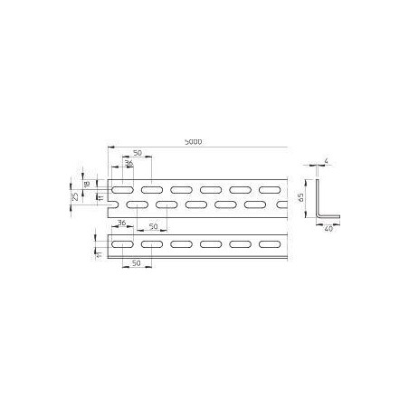 Профиль угловой 40х65 L5000 WP 40 65 FT гор. оцинк. OBO 6373070