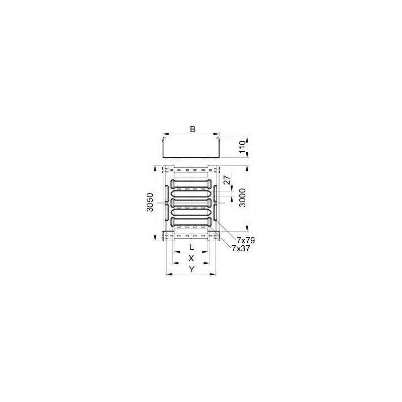 Лоток листовой перфорированный 500х110 L3050 сталь 1мм MKSM 150 FT OBO 6059183