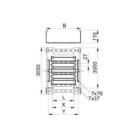 Лоток листовой перфорированный 500х110 L3050 сталь 1мм MKSM 150 FT OBO 6059183