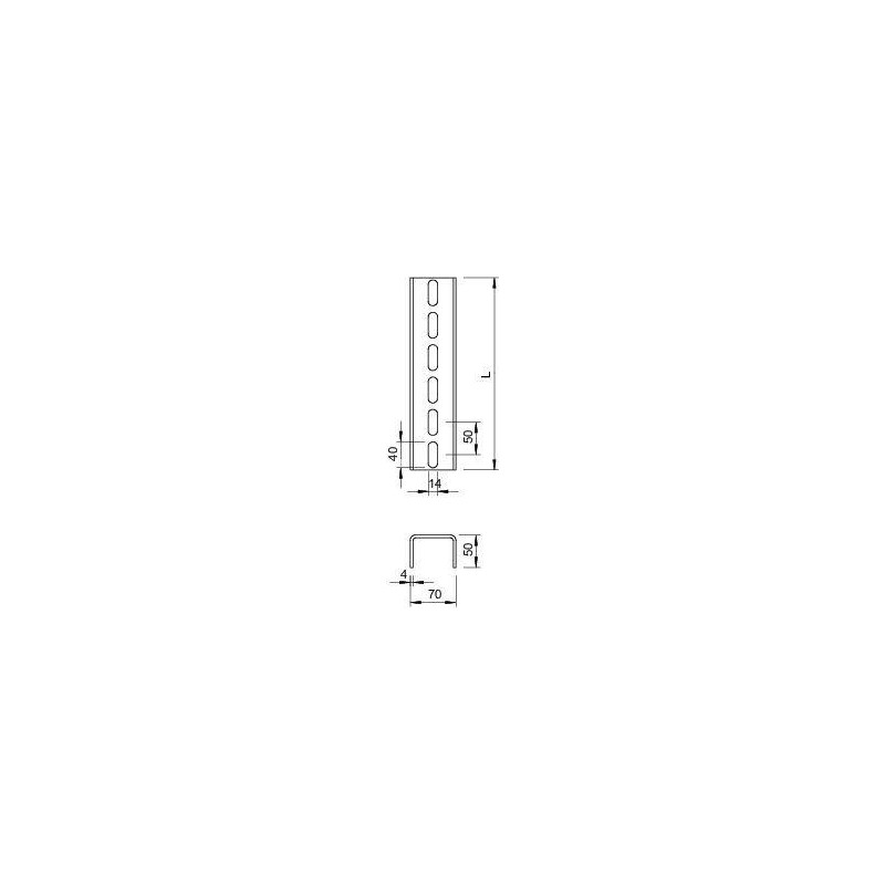 Профиль U-образный 70х50 L6000 US 7 600 VA4301 OBO 6341993