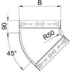 Угол для лотка 45град. 200х60 RBM 45 620 FT OBO 6041064