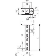 Стойка потолочная US 5 1200мм гор. цинк US 5 K 120 FT OBO 6341632