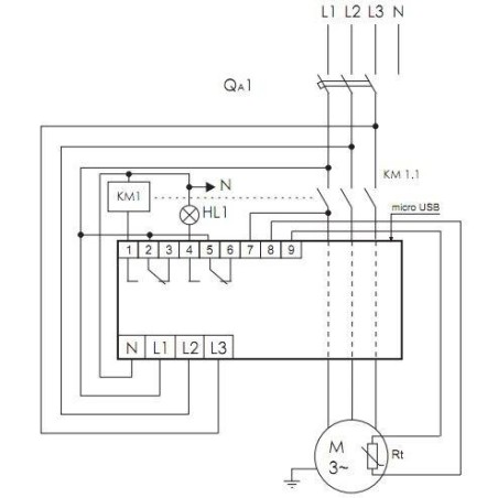 Реле защиты двигателя многофункциональное AZD-M-02 защита трехфазн. двигат. до 2.2кВт, и для работы