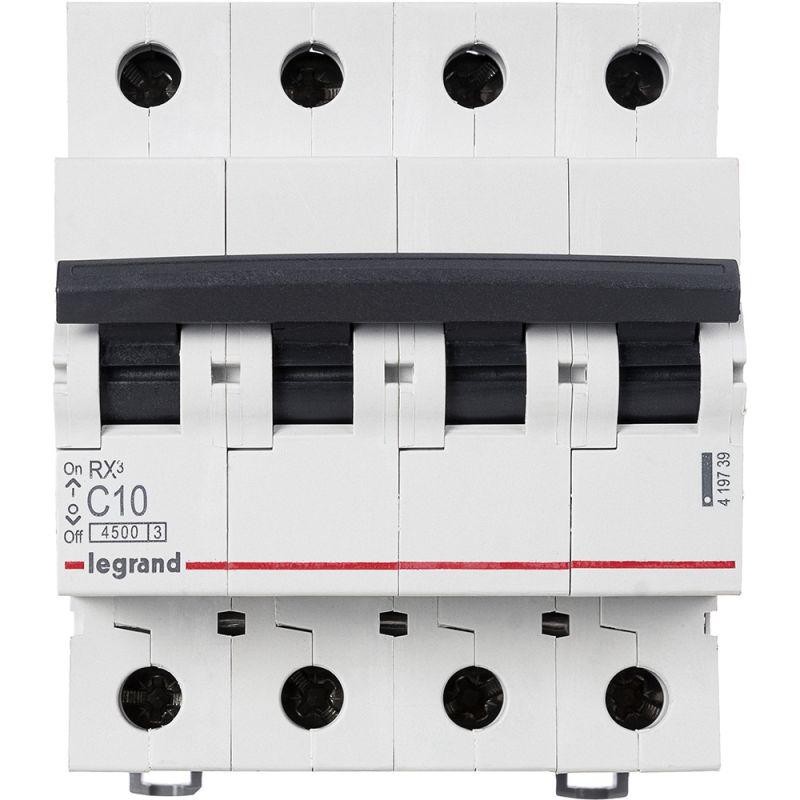 Выключатель автоматический модульный 4п C 10А 4.5кА RX3 Leg 419739