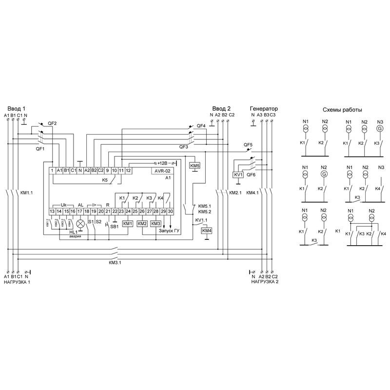 Устройство управления резервным питанием AVR-02 (3х400В+N, 5 перекл. х8А, IP20) F@F EA04.006.004