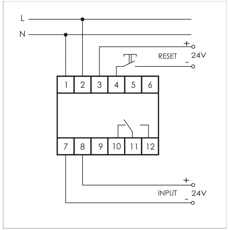 Счетчик времени работы CLG-03 24-264В AC/DC 8А 1NO/NC IP20 вход сброса реле управления нагрузкой пря