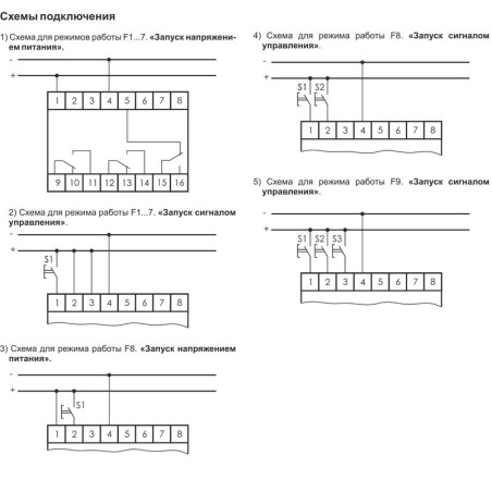 Реле времени RV-03/24 3х8А 24В AC/DC 3NO/NC IP20 многофункц. 3-х канал. 9 режимов работы с входами S