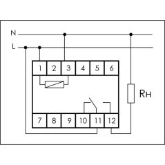 Реле времени PCA-512U 8А 12-264В AC/DC 1 перекл. IP20 задержка выключ. монтаж на DIN-рейке F@F EA02.