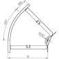 Угол для лотка горизонтальный 45град. 100х60 RB 45 610 FS OBO 6043763