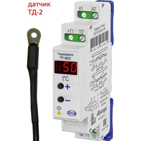 Реле температурное ТР-М02 УХЛ4 36-265В AC/DC с датчиком ТД-2 Меандр A8302-19911564