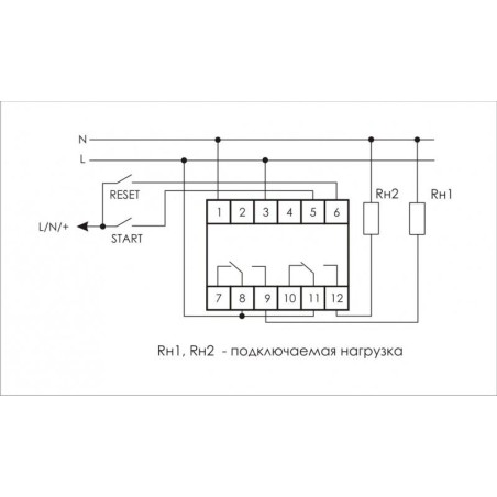 Реле времени PCS-519 2х8А 230В AC-24В AC/DC 2п IP20 многофункц. с вход. START/RESET монтаж на DIN-ре