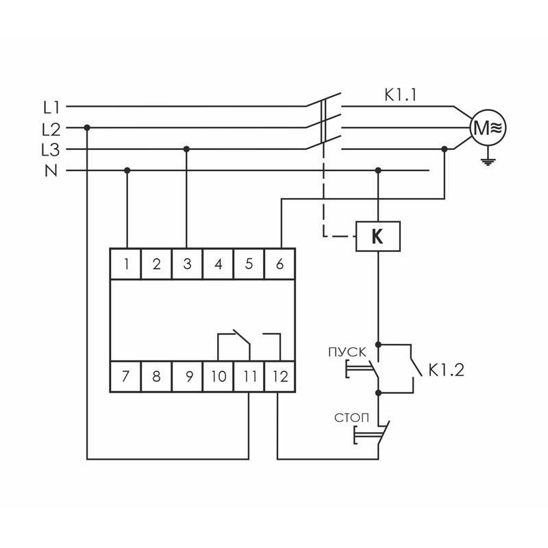 Реле контроля изоляции RKI (для контроля сопротивления изоляции в обмотках электродвигателей монтаж