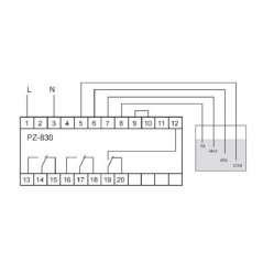 Реле уровня жидкости PZ-830 (без датчиков, трехуровн., контроль аварийного уровня, 4 модуля, монтаж