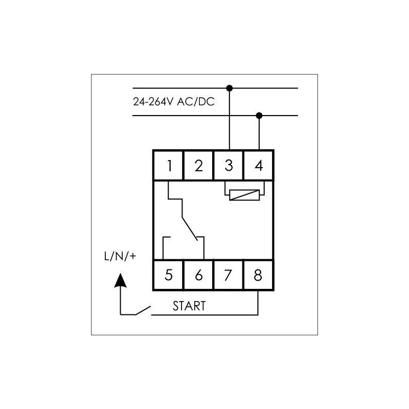 Реле времени PCS-517 16А 24-264В AC/DC 1 перекл. IP20 многофункц. цифр./индикация монтаж на DIN-рейк