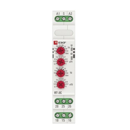 Реле времени RT-2C 12-240В 2 регулир. порога времени 2 исп. конт. PROxima EKF rt-2c-12-240