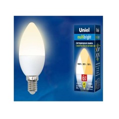 Лампа светодиодная LED-C37-6W/WW/E14/FR/MB PLM11WH Multibright 6Вт свеча матовая 3000К тепл. бел. E1