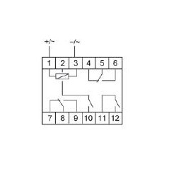 Реле промежуточное PK-4PZ (монтаж на DIN-рейке 35мм 12В AC/DC 4х8А 2P 2Z IP20) F@F EA06.001.014